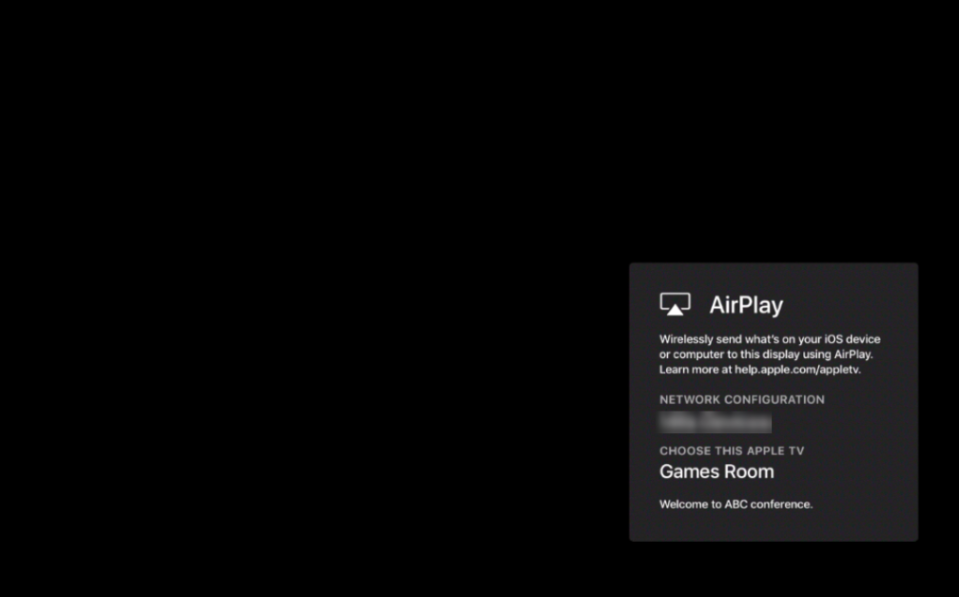Conference room display in AppleTV