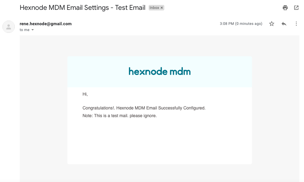 Test email from configured server