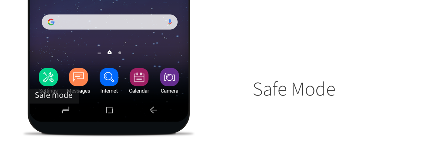Safe Mode banner on an Android device