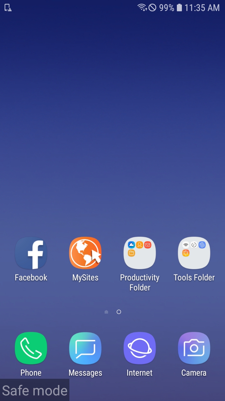 In safe mode, device will not be able to connect to Hexnode servers 