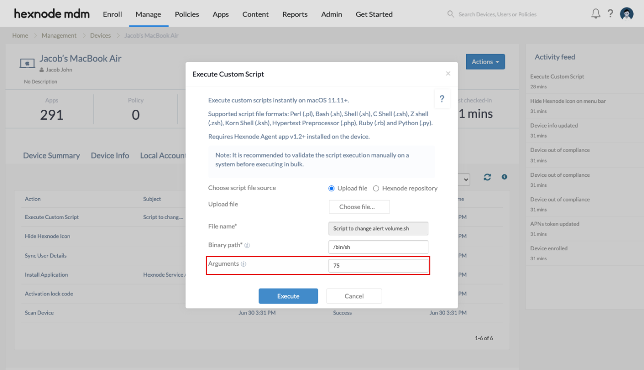 Change alert volume Set alert volume to 75